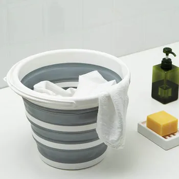 

Silicone Large Capicity 10L Folding Bucket Portable Save Space Fishing Camping Car Bucket Bathroom Laundry Accessories
