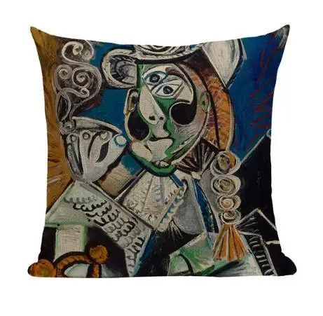Пабло знаменитый Пикассо картины Чехлы на подушки Звездная ночь Surrealism абстрактное искусство бежевый чехол для подушки льняная наволочка - Цвет: 01