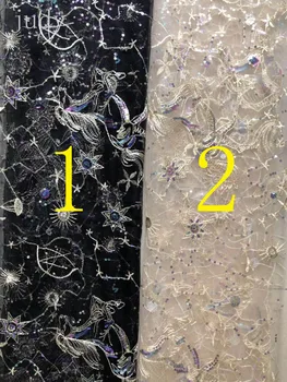 

sequin fabric stock 5yards ZXJ06# Lovely 2 - color sequined embroidery thread for bridal wedding dress/sawing