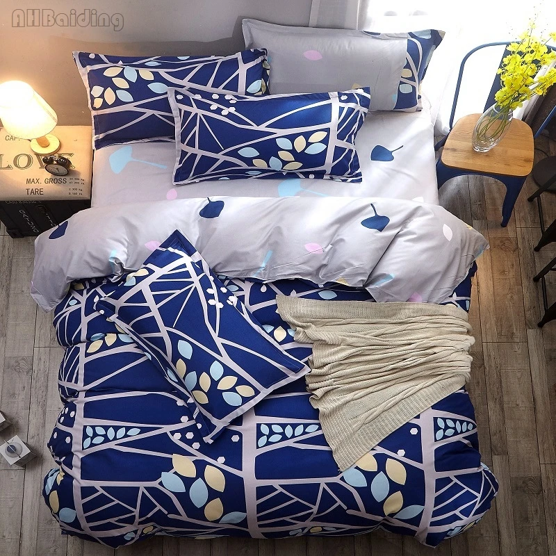 

Home Textile Blue Tree Leaves Printed Bedding Set Bed Set Bedclothes Duvet Cover Bed Sheet Pillowcases Twin Full Queen King Size