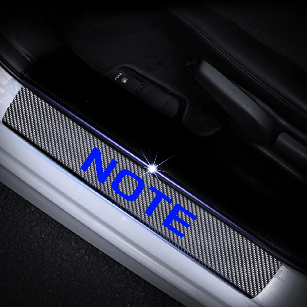 Для Nissan NOTE, Накладка на порог двери автомобиля, наклейка s из углеродного волокна, виниловая наклейка, Накладка на порог двери, Защита входа, авто Стайлинг, часть - Название цвета: Синий