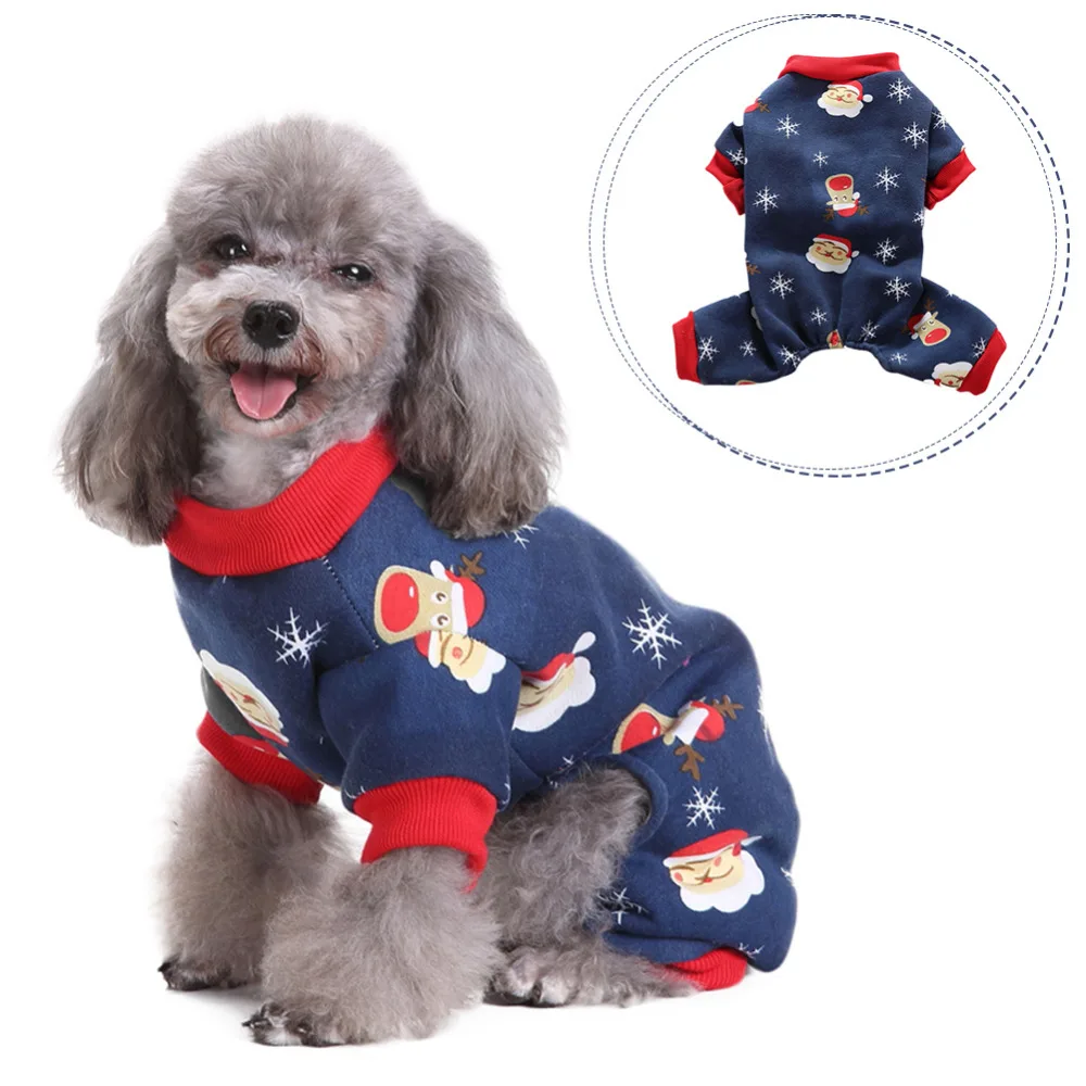 TAONMEISU Рождество собака пижамы Зима Теплый Санта Клаус Одежда для четвероногих одежда сна