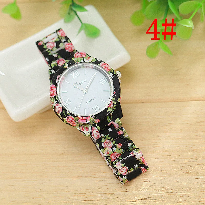 Новые модные женские часы с цветочным принтом Geneva, керамические стильные часы, аналоговые кварцевые наручные часы relogio feminino