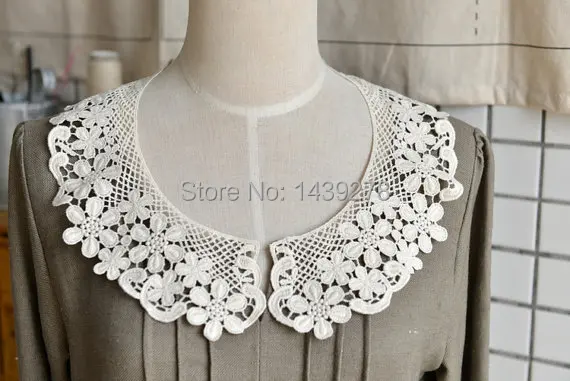 Free Shipping 10 Pairs/Lot Cotton Lace Collar Vintage Style Ecru Doily ...