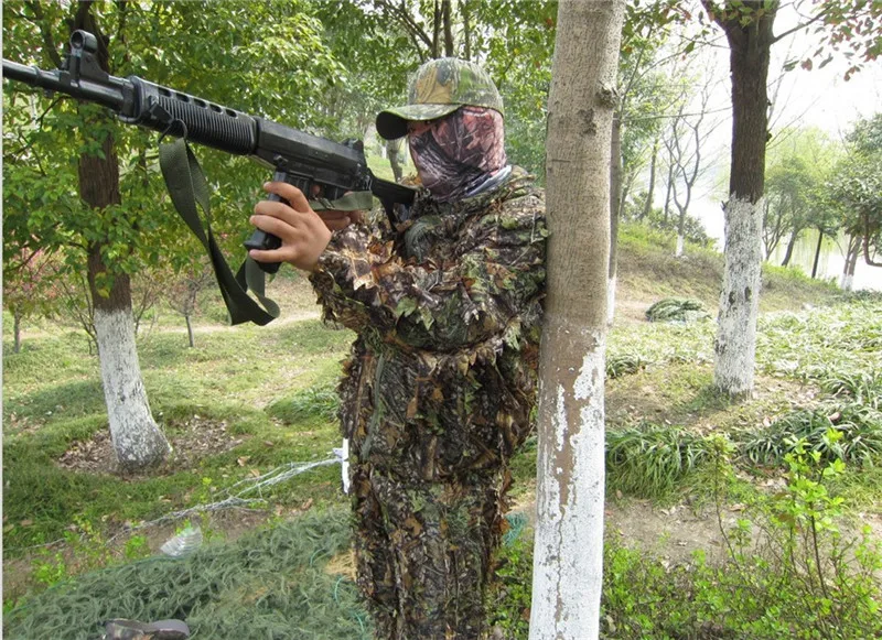 Охотничья одежда новые 3D Кленовый лист бионические маскировочные костюмы Yowie sniper birdwatch страйкбол камуфляж одежда куртка и брюки