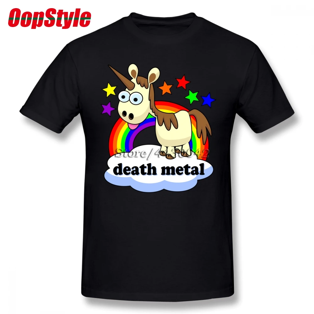 

Death Metal Unicorn T-shirt For Men Plus Size Cotton Team Tee Shirt 4XL 5XL 6XL Camiseta