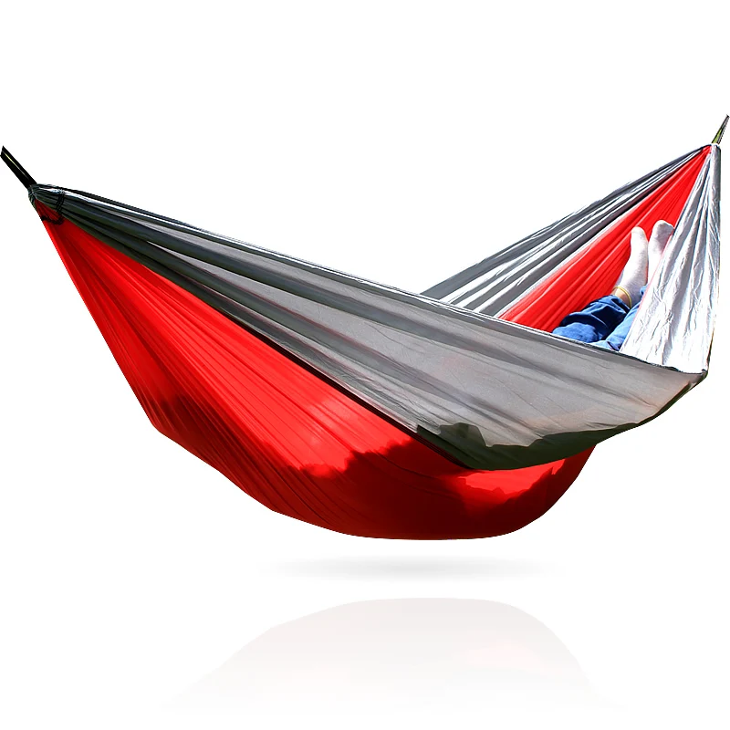 

Double Hammock Camping Survival Hammock Parachute Cloth Portable Double Person Hammock PARACHUTE HAMMOCK 260*140 CM