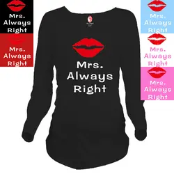 "Mrs Right" Peekaboo серии стандартов для беременных женщин ума модные 100% хлопок для беременных футболка с длинными рукавами