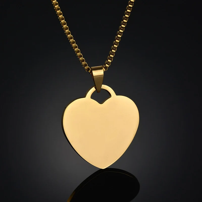 Индивидуальное индивидуальное ожерелье изображения ожерелье с подвеской в виде сердечка ожерелье из нержавеющей стали для женщин mujer - Окраска металла: Gold