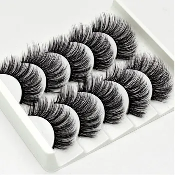 

NEW Styles 5Pairs Mink Hair False Eyelashes Natural/Thick Fuffy Long Eye Lashes Wispy Makeup Beauty Extension Tools Wimpers
