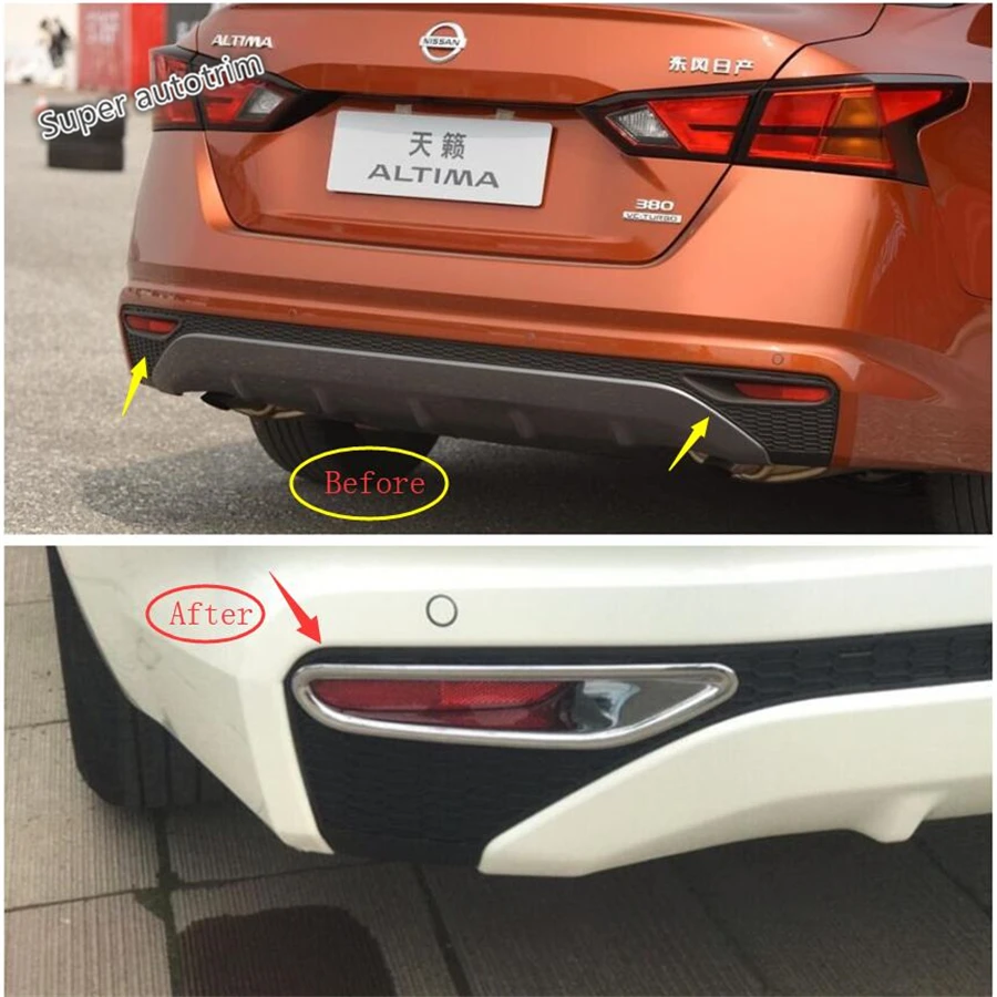 

Lapetus Chrome Outside Rear Fog Lights Lamp Molding Cover Trim 2 Piece ABS Accessories Exterior Fit For Nissan Teana Altima 2019