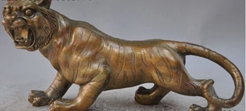 

xd 001471 13"china folk fengshui bronze Ferocious evil zodiac tiger animal success statue