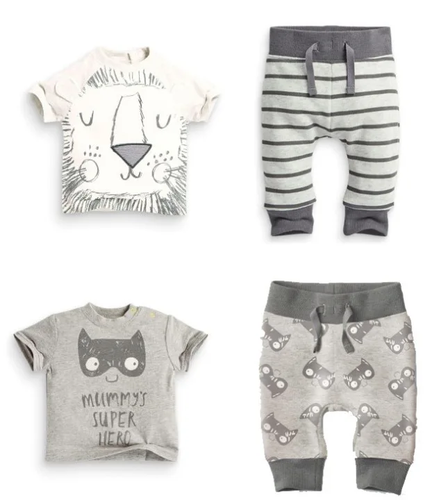 Summer newborn baby boy clothing set summer cartoon T shirt pants 2pcs Infant toddler boys clothes