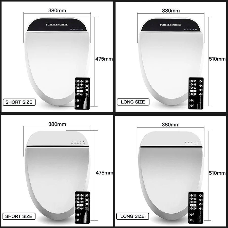FOHEEL для ванной, умное сиденье для унитаза с подогревом, сиденье для унитаза, электронное биде, умное сиденье для унитаза, светодиодный светильник, пульт дистанционного управления, крышка для унитаза