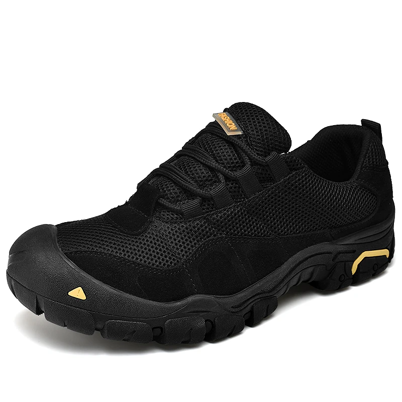 WANAYOU/Мужская обувь для походов на открытом воздухе; противоскользящая обувь для трекинга; кроссовки из сетчатой ткани и дышащей ткани; спортивные кроссовки - Цвет: Mesh Black