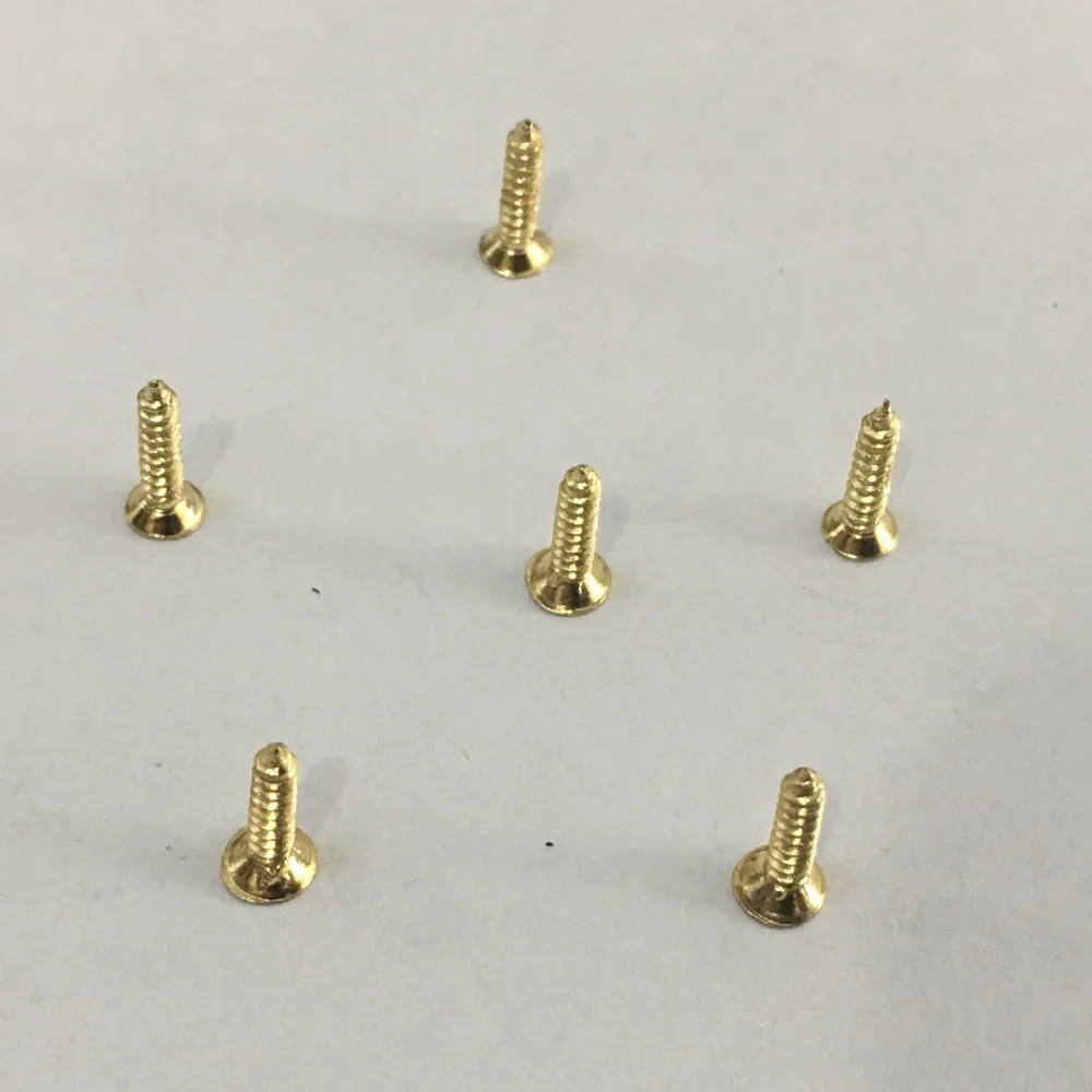 200 шт. J245b M2* 10 плоские саморезы из латуни, золотые маленькие винты Philip's DIY Инструменты для изготовления моделей