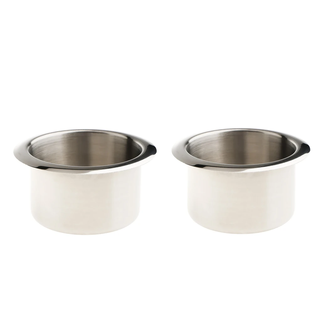2 Pieces Stainless Steel Car Interior Bottle Cup Drink Holder - Inner Diameter: 84mm/ 3.31 inch For Marine Boat Car Camper RV