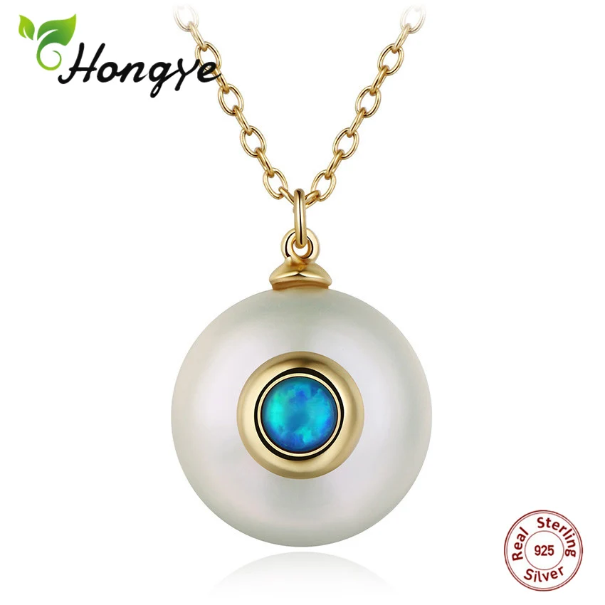 Hongye 2018 New Fashion Freshwater Pearl Necklace Women 925 Sterling Silver Chain 12mm Pearl Pendant Jewelry Necklace For Gift Hongye 2018 New Fashion Freshwater Pearl Necklace Women 925 Sterling Silver Chain 12mm Pearl Pendant Jewelry Necklace For Gift