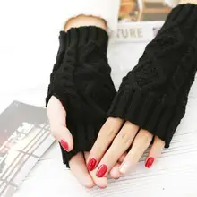 120 пар/лот зимние теплые алмазные вязаные перчатки с полупальцами перекрестная вязка перчатка