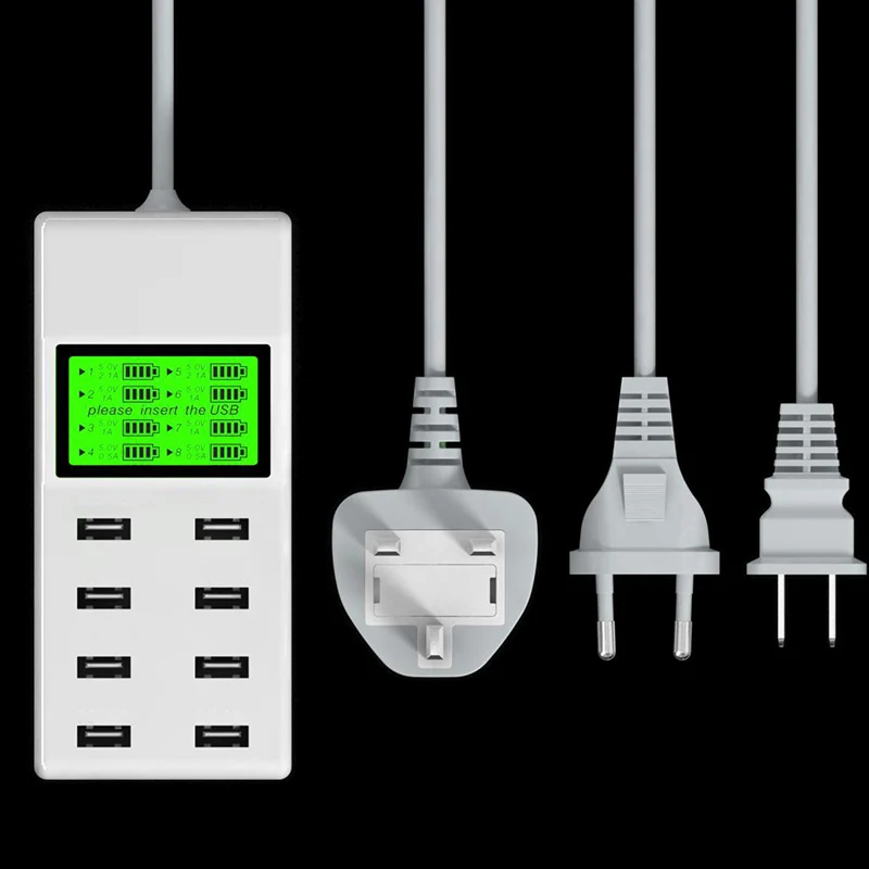 MLLSE 8 портов USB настенное зарядное устройство светодиодный дисплей экран US EU UK