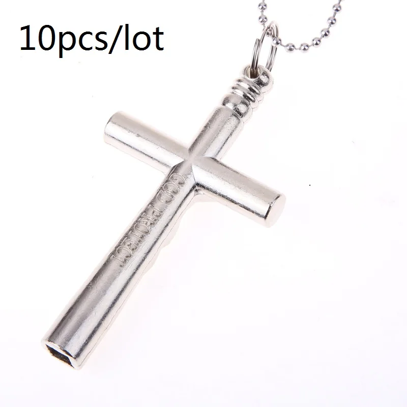 Buy Steel Key Chain Silver/Black Cross Christian