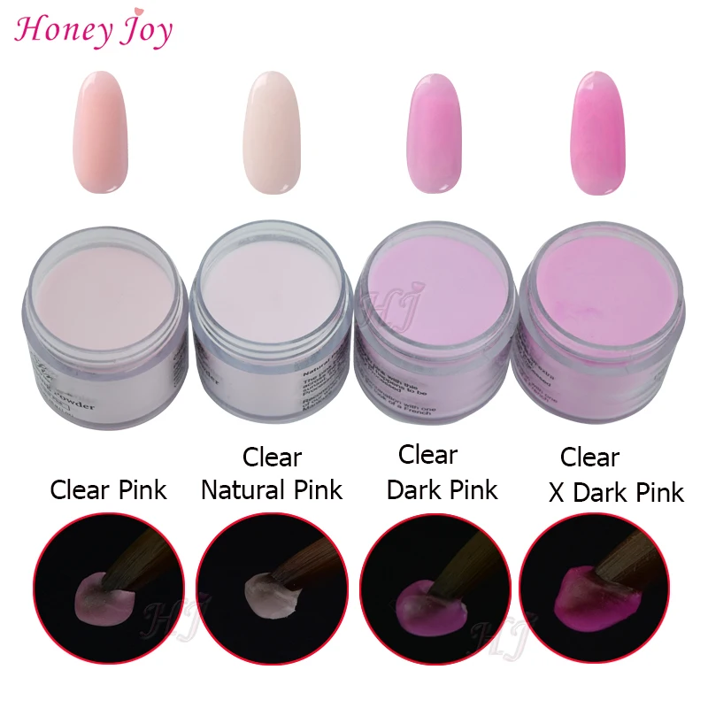 Muy fino 50 g/caja francés blanco claro Rosa inmersión en polvo sin lámpara cura uñas seco Natural para fácil salón de uñas efecto