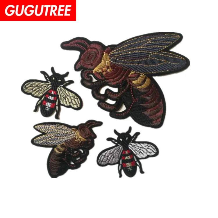 

GUGUTREE embroidery bee patches animal cartoon patches badges applique patches for clothing ST-1