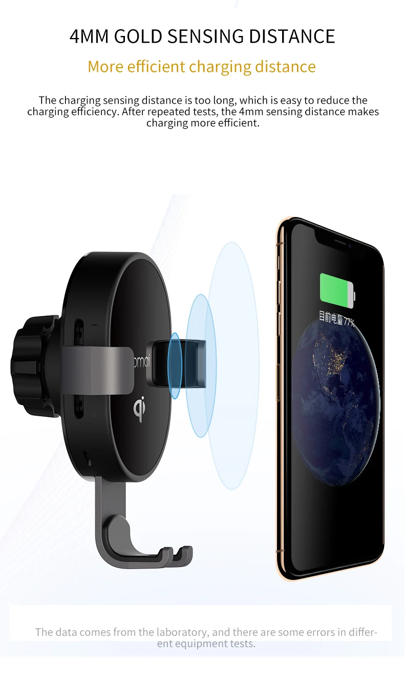 Xiaomi 70mai Qi Wireless Car Charger For iPhone Xs Max XR X Samsung Intelligent Sensor Fast 70 mai Wirless Charger Holder in Car (9)
