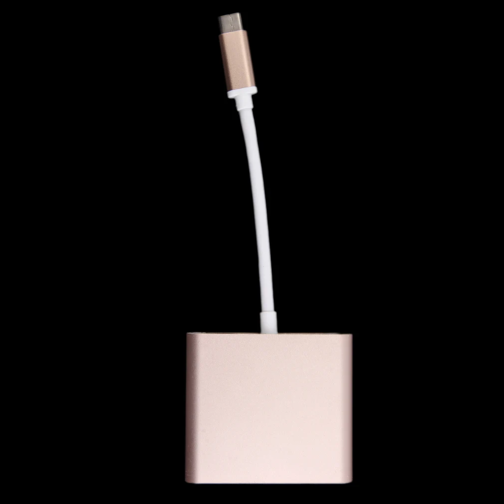 

Type C USB 3.1 to USB-C 4K HDMI USB3.0 Adapter 3 in 1 Hub For Apple Multiport Whole Aluminum Metal Case Adapter New