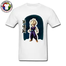 Z Fighter Teen Gohan descuento divertidas camisetas Top Dragon Ball Plus Ultra Goku 100% de algodón Camisetas cuello redondo para hombres Anime