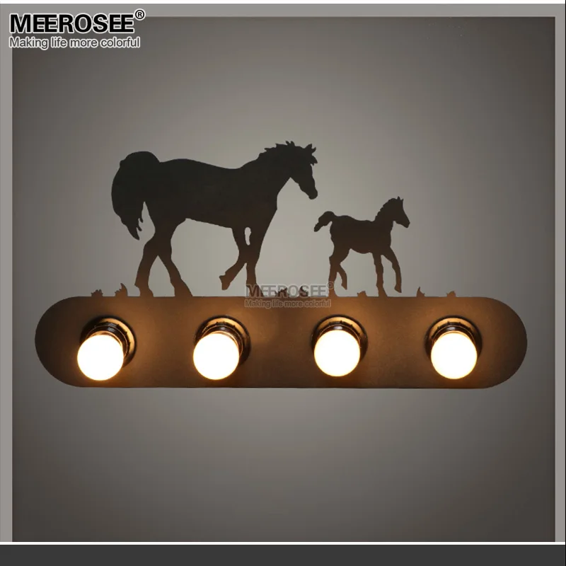 Creative Metal Wall Light Fixture Bedroom Horse Lamp Sconces