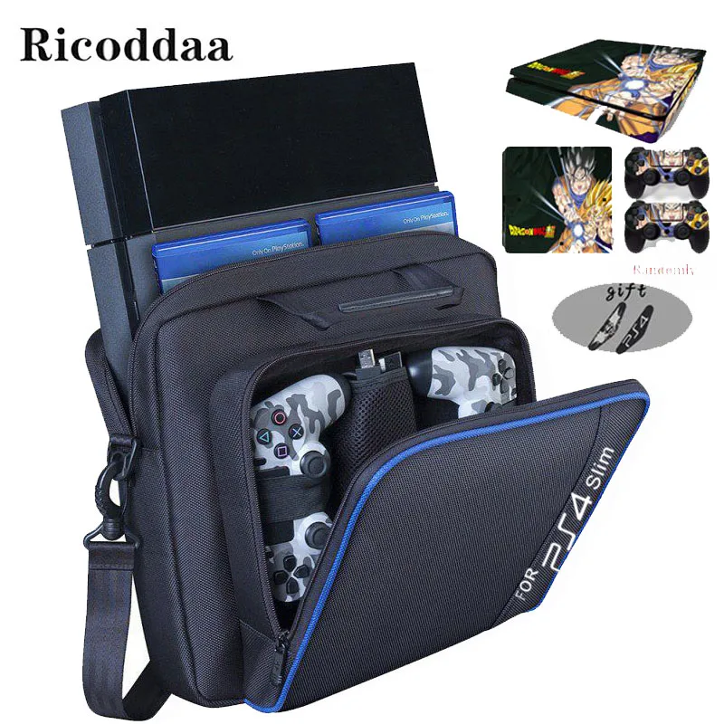  For PS4 Slim Game Sytem Bag Canvas Carry Bag Case Protective Shoulder For PlayStation 4 PS4 Console - 32976114677
