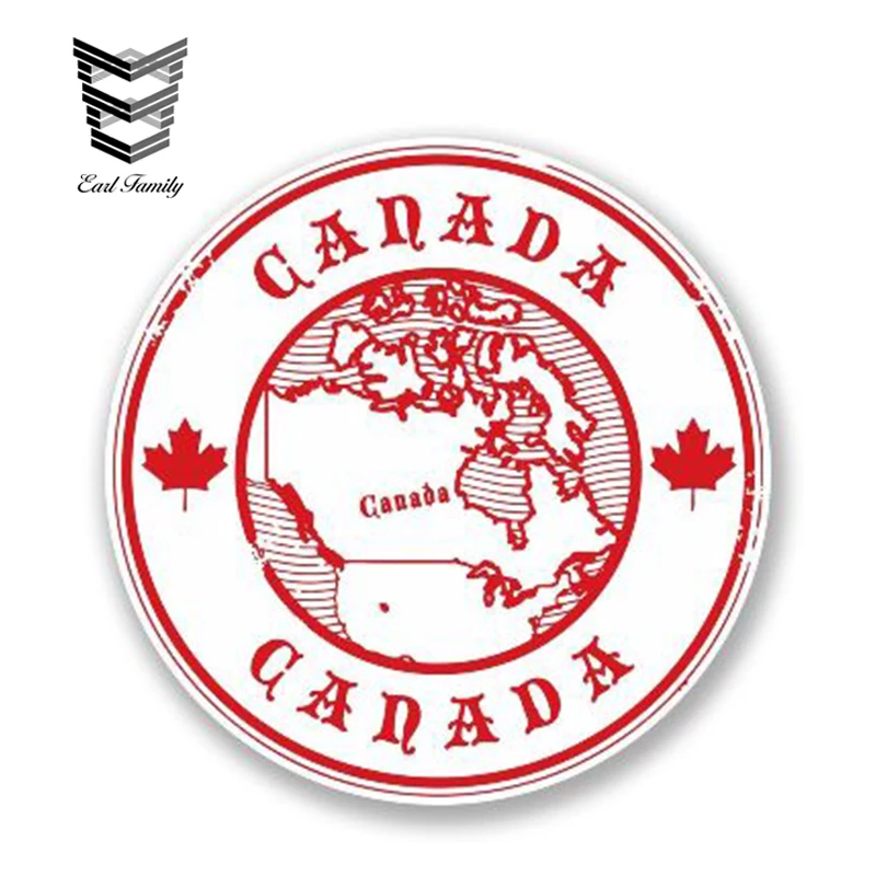 

EARLFAMILY 13cm x 13cm Car Styling Canada Round Decal Vinyl Car Sticker for Windows Bumper Laptop Waterproof Car Accessories