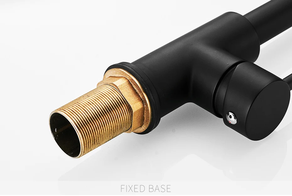 FLG Kitchen Faucet Black Brass 360 RotateMixer Faucet for Kitchen Single Handle Hot and Cold Kitchen Sink Faucets Mixer Tap 975