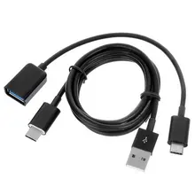 CY Black Color USB-C USB 3.1 Type C to USB 2.0 Data Charger & OTG Cable High Quality Kit for Tablet & Cell Phone Cablecc