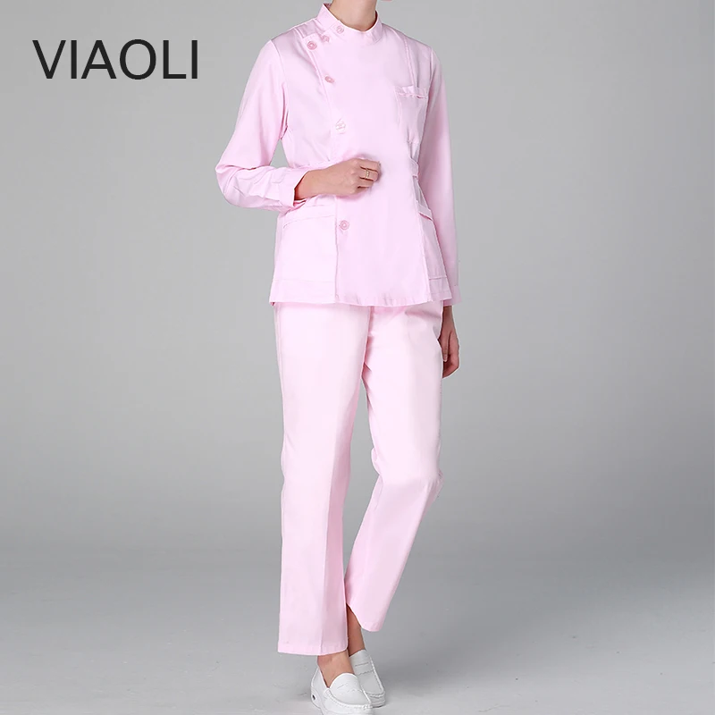 

Viaoli Hospital Medical Slim Fit long Pants Fashionable Design Scrubs Beauty Salon Nurse work pants