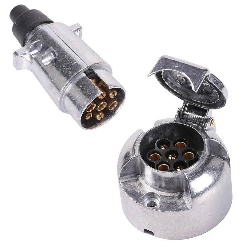 Accesorios para remolque, enchufe de remolque de 7 pines, 12V, Rv, conectores de remolque de Metal de 7 pines|Remolques y enganches de remolques| AliExpress