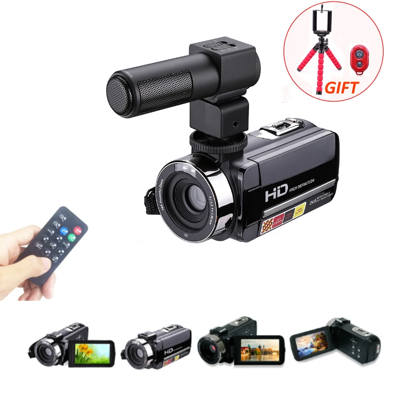 Digital Video Camera with Mic Remote Control HD Digital Camera