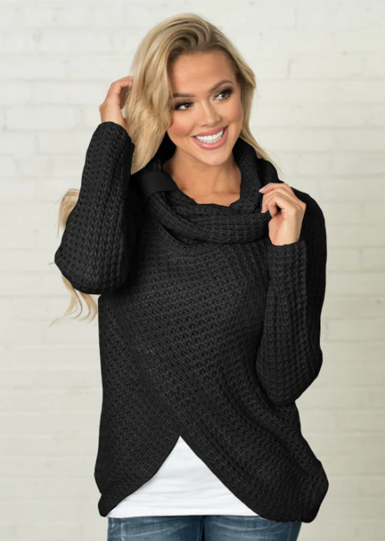 

O-Neck Sweater Women Fashion 2018 Autumn Winter Black Tops Women Knitted Long Sleeve Jumper Pull Femme Clothing