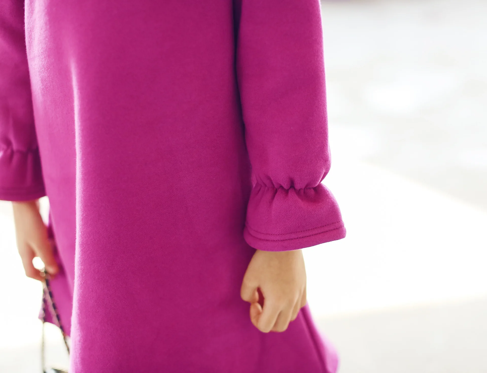 Платье из плотного бархата для девочек; Осень-зима г.; теплое флисовое фиолетовое платье-Толстовка для девочек-подростков; Детские вечерние платья принцессы с оборками