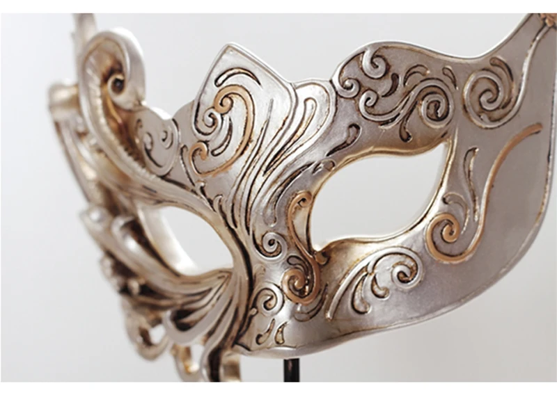 Европейские ретро креативные древние серебряные маски фигурки украшения ручной работы изделия из полимера подарки украшение дома Античные маски статуи