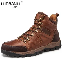 Hot Sale!! Stylish Man Trendy Ankle Boots Genuine Leather Round Toe Lace Up Riding Motorcycle Boots Fashion Mens Shoes