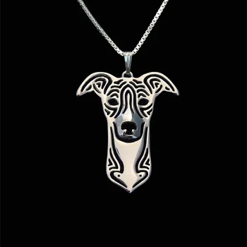

Trendy personalized cute Whippet pendant necklace women gold silver plated animal jewelry free ship 12pcs/lot