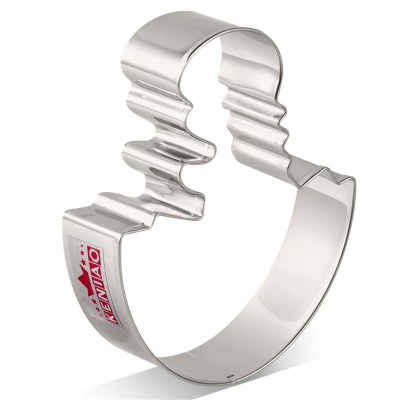 

KENIAO Cute Baby Dinosaur in Egg Cookie Cutter - 8 x 9.8 cm - Dino Biscuit and Fondant Cutter - Stainless Steel