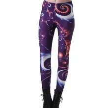 Новое поступление! Эластичные штаны Синий Galaxy узор Для женщин Леггинсы для женщин 7 размеров Фитнес Костюмы