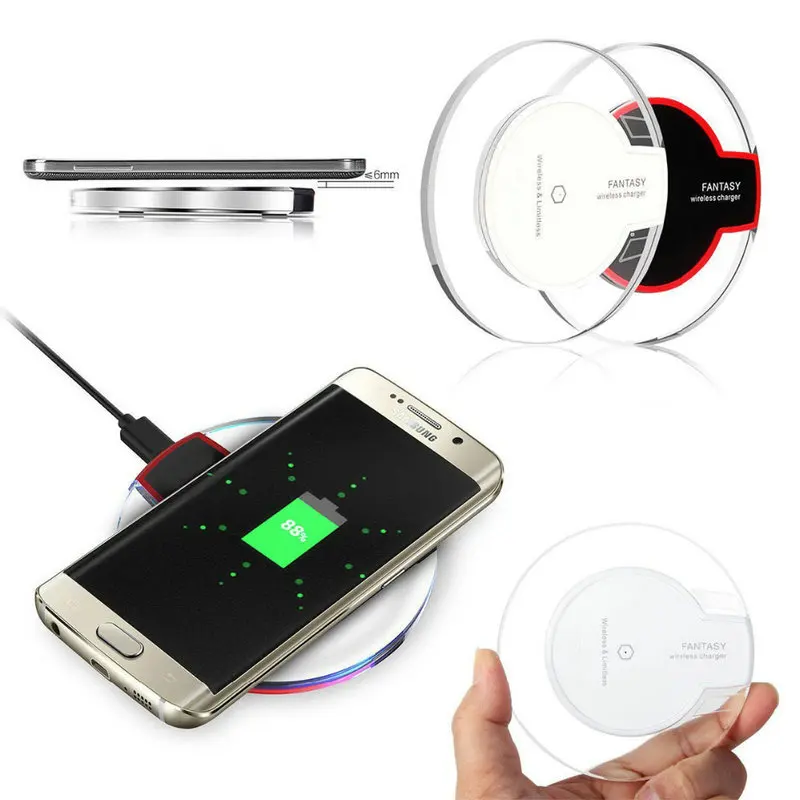 

QI wireless charger for Samsung S6 edge S7 edge S8 plus Iphone 8 plus X white balck no retail packaging