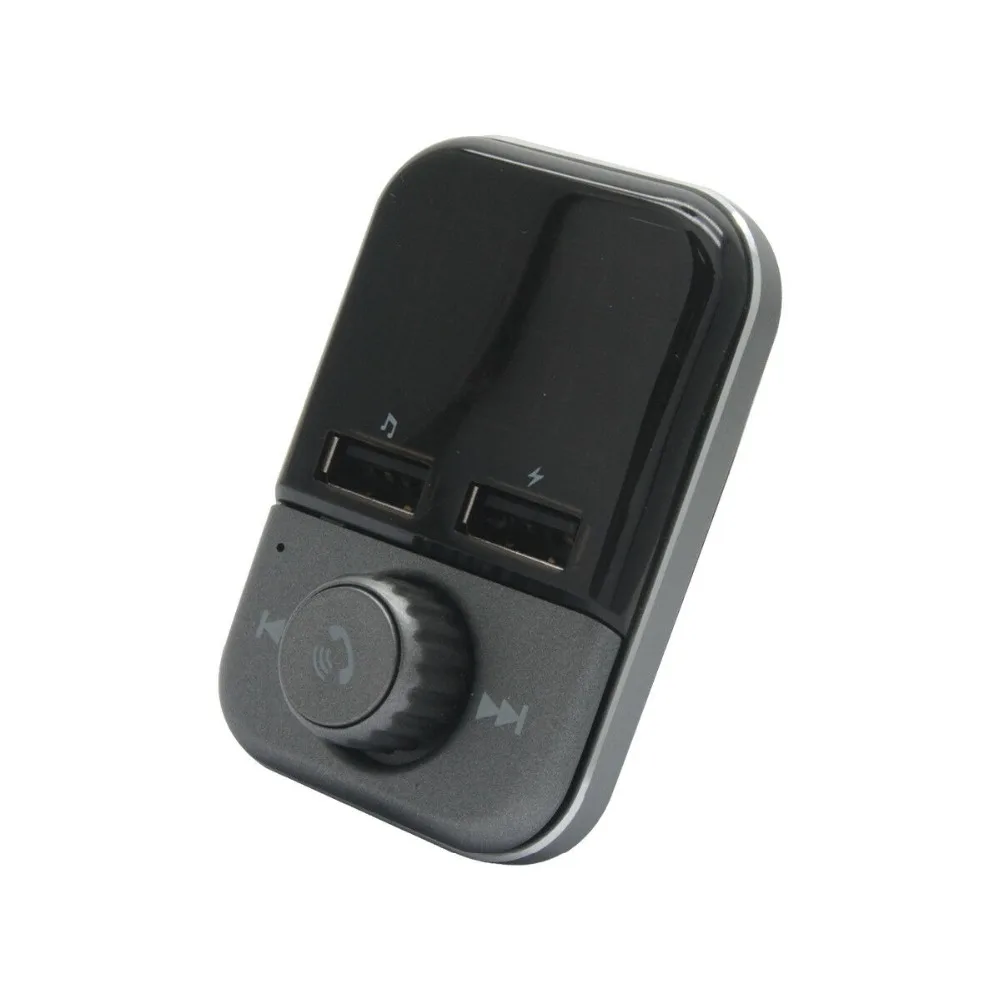 12 В Bluetooth 4,2 беспроводной громкой связи Автомобильный fm-передатчик mp3-плеер 2 зарядный комплект USB черный