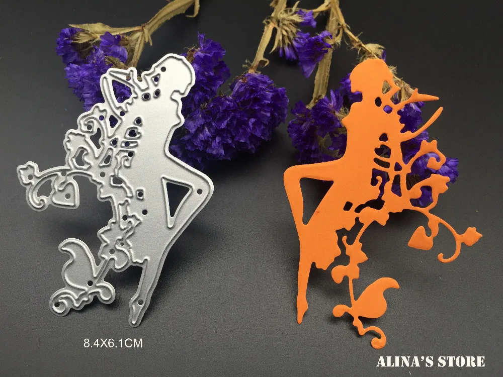 Sweety Dancer girl lace for Scrapbook design frame invitation Metal craft Die Cut angel Stencil Cutting template dies | Дом и сад