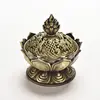 1Pc Holy Tibetan Lotus Incense Burner Alloy Bronze Mini Incense Burner Incensory Metal Craft Home Decor 7.8*7.2*6.0cm ► Photo 2/6