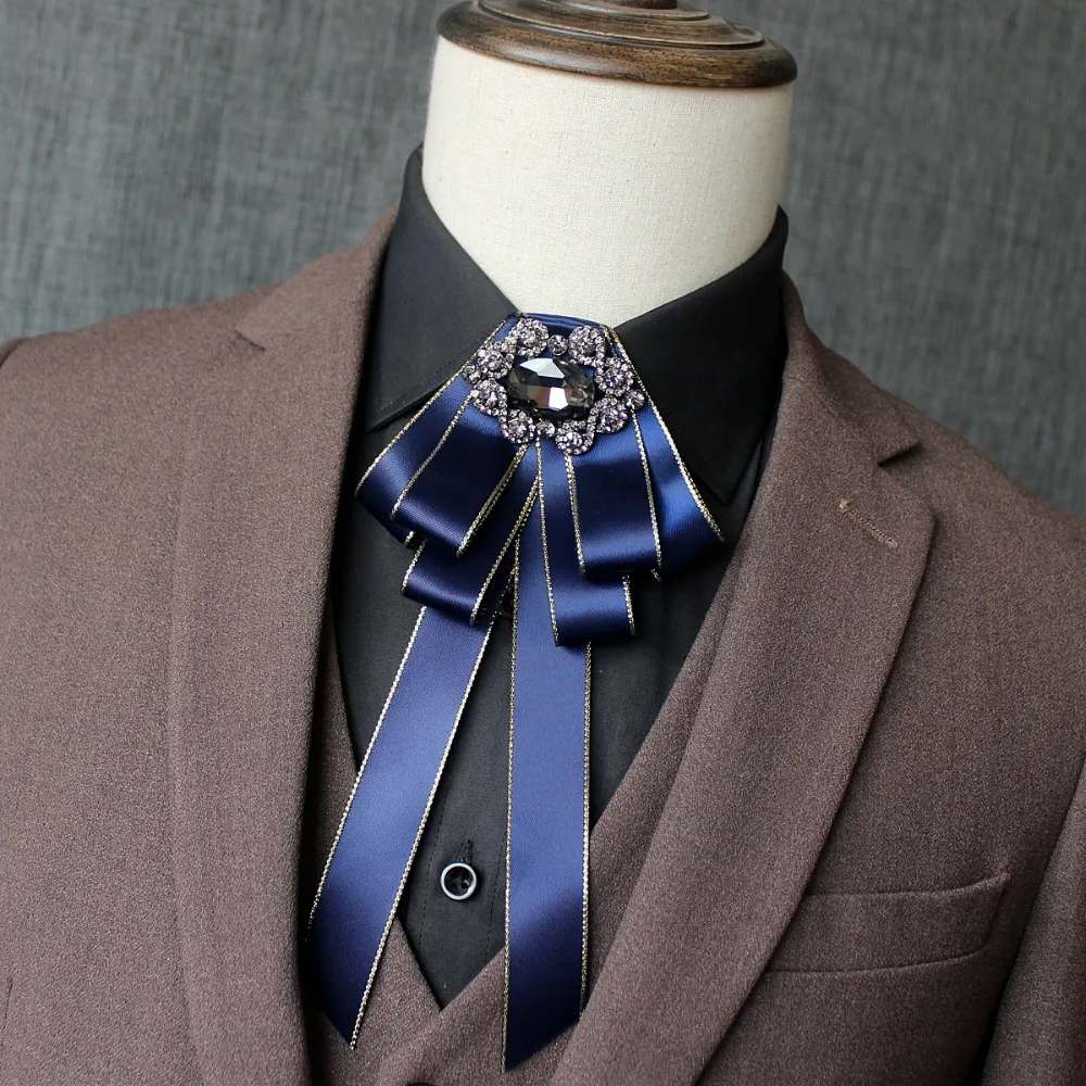 British Men Neck Collar Shirt Ribbon Silk Satin Bow Tie Cravat Luxury